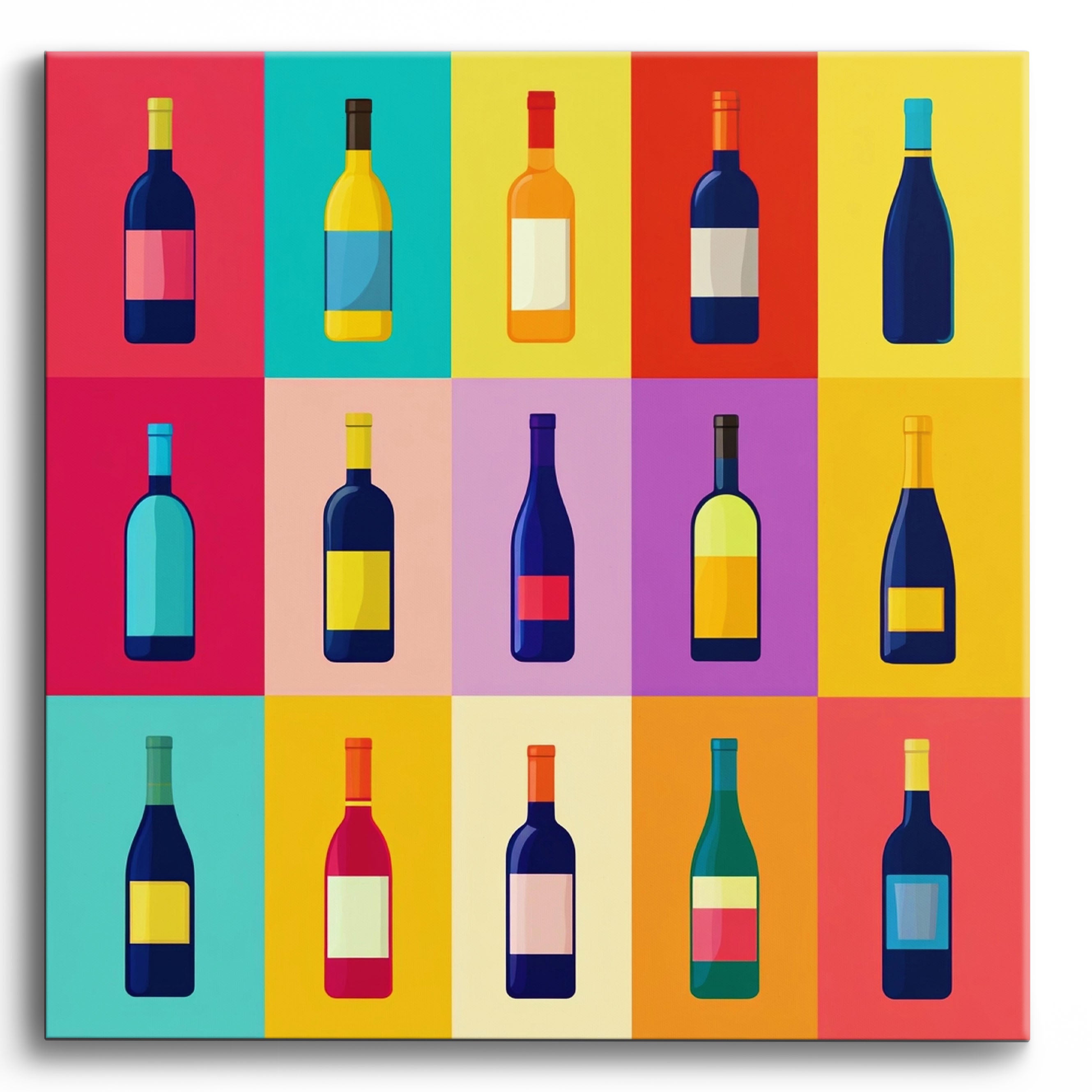Colorful Bottle Array No Frame / 40x40cm