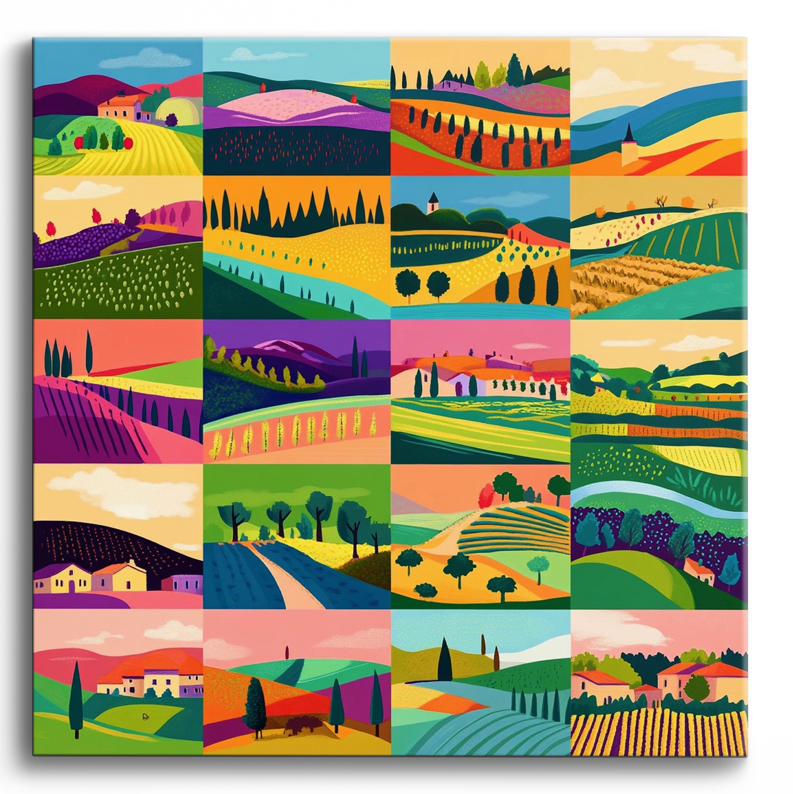Bold Vineyard Paths No Frame / 40x40cm