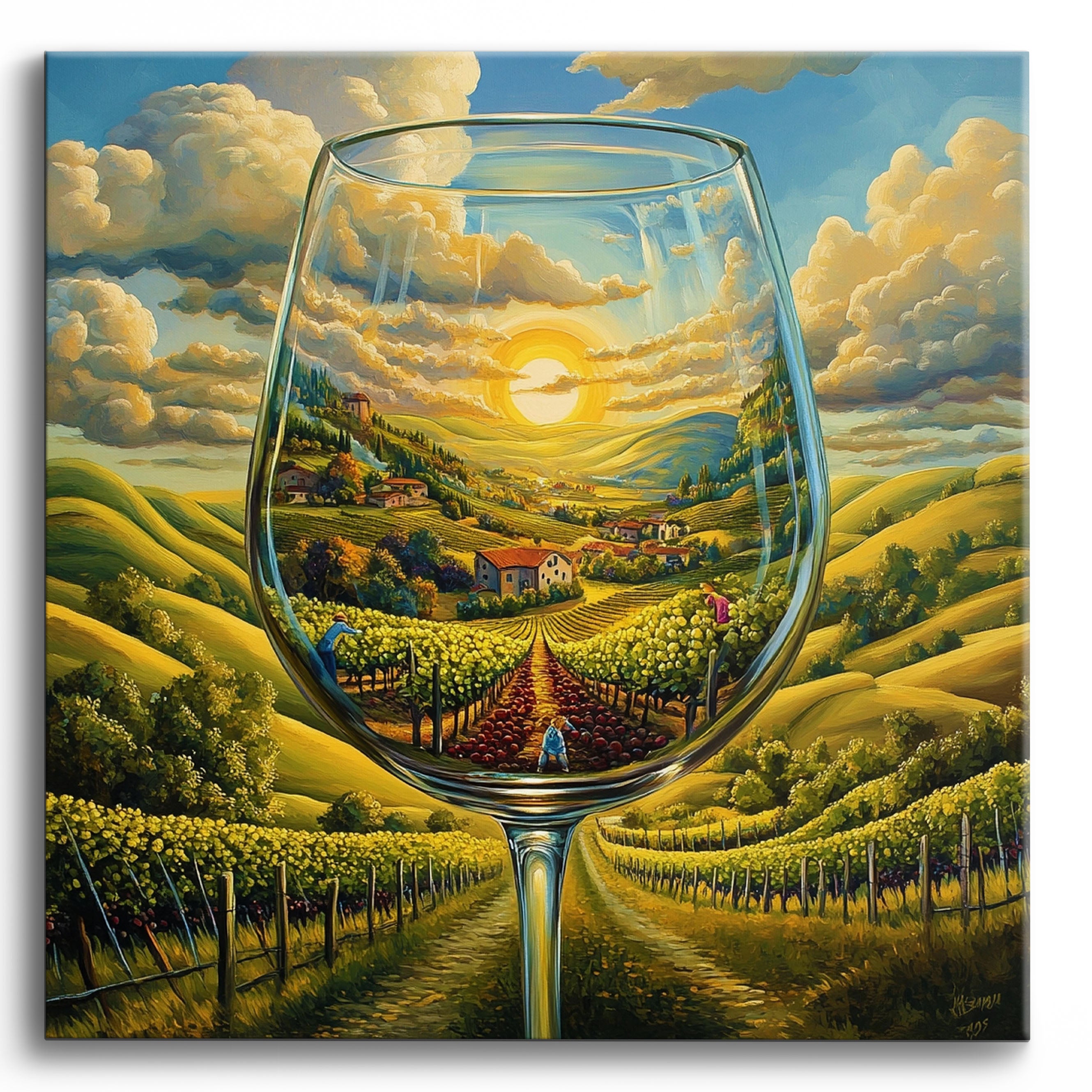 Wineglass World No Frame / 40x40cm