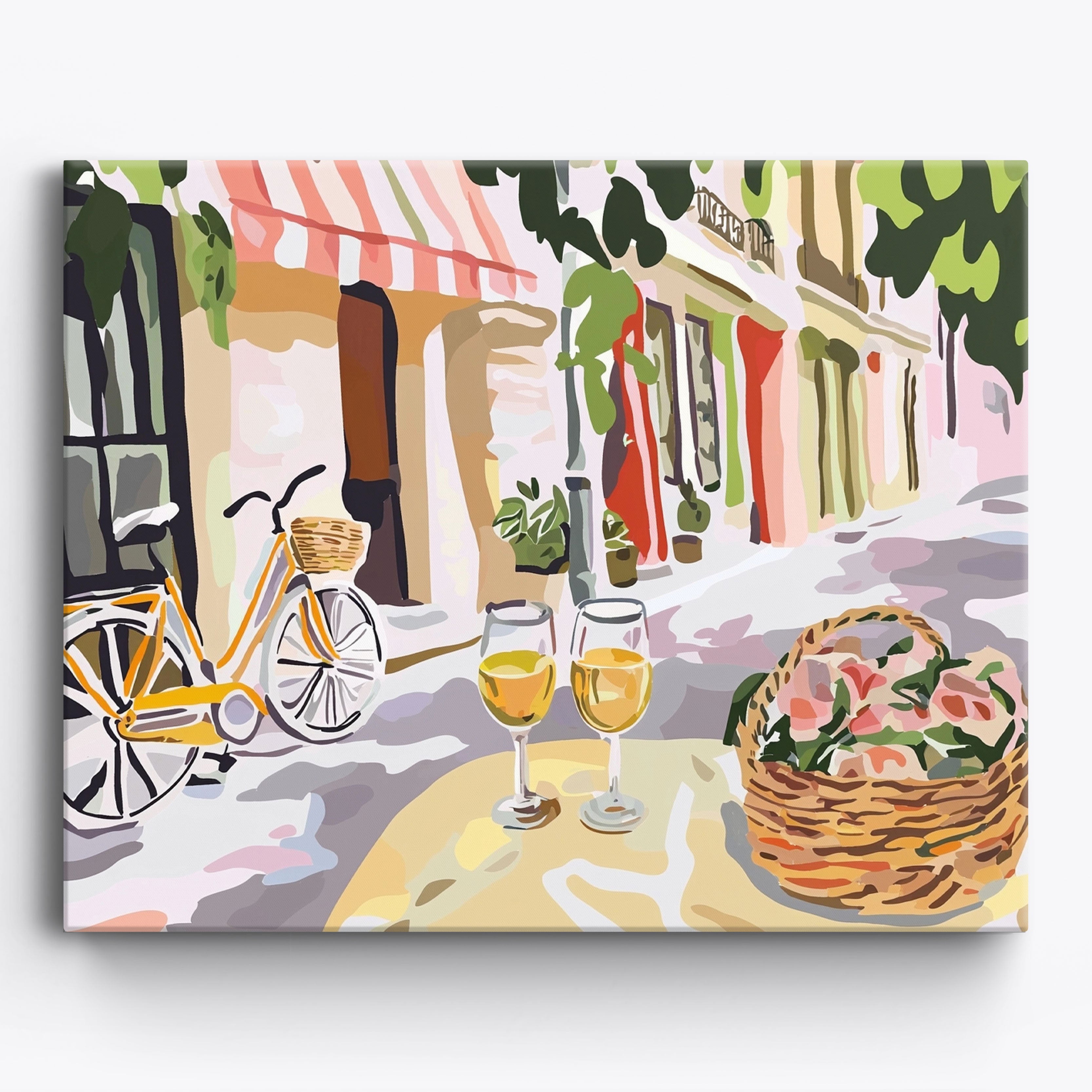 Pastel Bistro Scene No Frame / 50x40cm