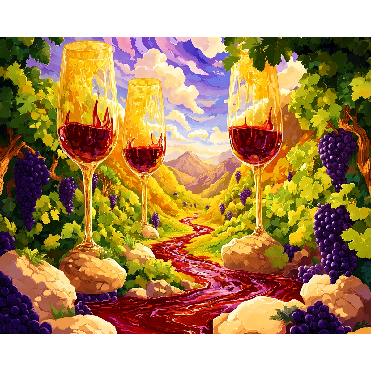 Surreal Wine Landscape